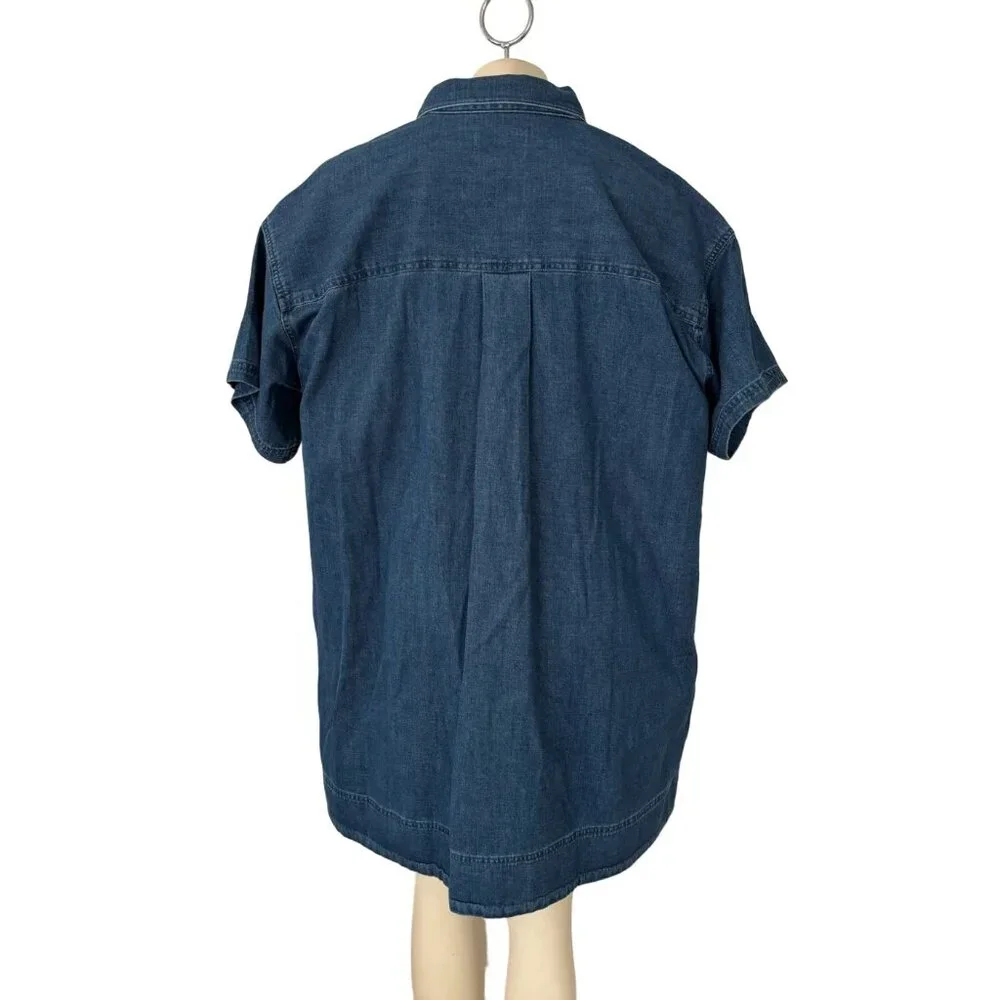Marine Layer Indigo Blue Chambray Button Polo Dress - Picture 6 of 11